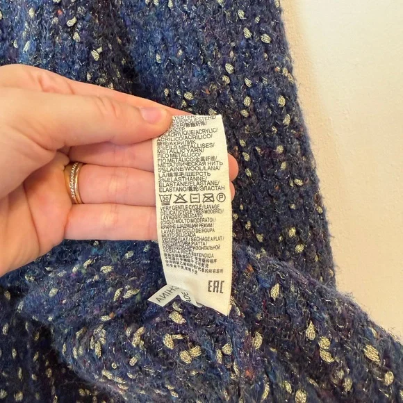 SUNCOO Navy Speckled Wrap Cardigan with Tie - Picture 5 of 5